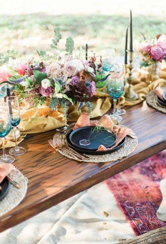 boho wedding trends color table decor Tricia Marie Photography