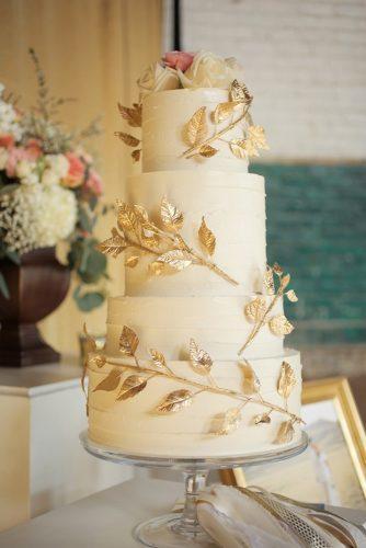 luxury wedding cakes cake with gold leave Pepper Nix Photography