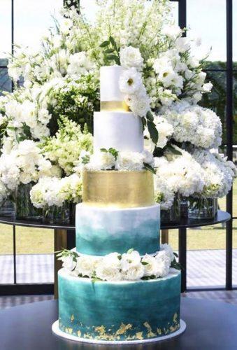 luxury wedding cakes blue gold cake Sweet Bakes