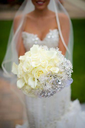 luxury wedding bouquets white bouquet with jewels grasmere hills productions