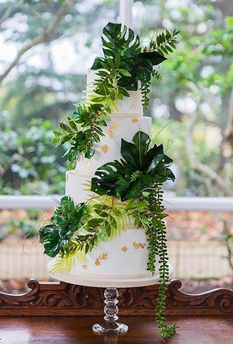 tropical wedding cake trends tropical leaf in decor Amanda Karen Photography