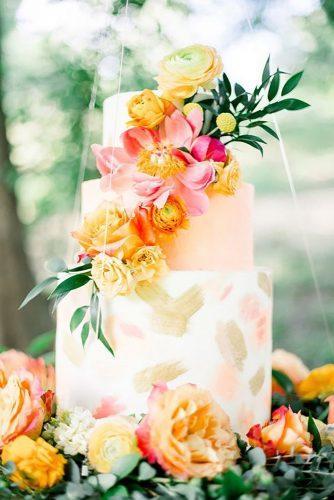 tropical wedding cake trends flaral tropical cake Chosen Photography