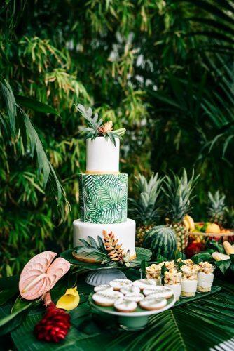 tropical wedding cake trends tropical wedding cake with leafs Chris Eberhardt