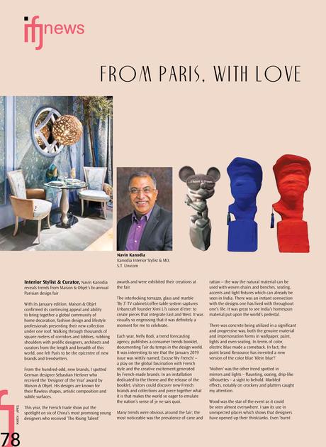 From Paris, With love by Interior Stylist & Curator, Navin Kanodia at IFJ
