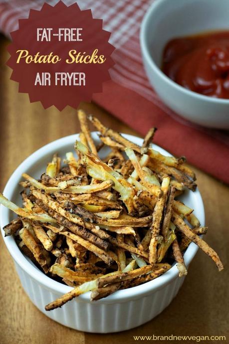 These fat-free Potato Sticks have got to be my easiest recipe yet and they make the perfect guilt-free snack. Just like our vending machine favorite only without the fat!