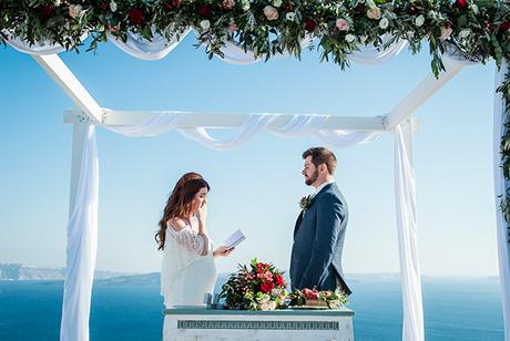 Gorgeous pomegranate wedding in Santorini │ Ashley & Daniel