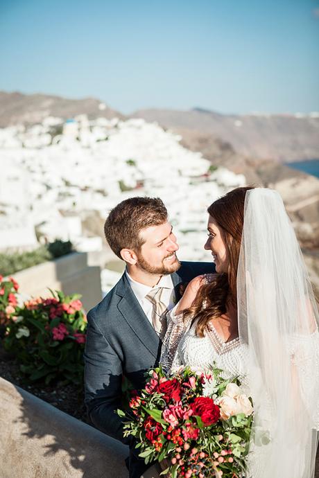 Gorgeous pomegranate wedding in Santorini │ Ashley & Daniel