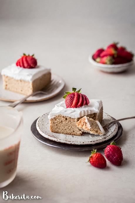 This Gluten-Free Tres Leches Cake is soaked with evaporated coconut milk & sweetened condensed coconut milk to make a dairy-free version of this classic Latin American dessert. The paleo vanilla sponge cake is deliciously moist and topped with whipped coconut cream. It is dairy-free with a vegan option.