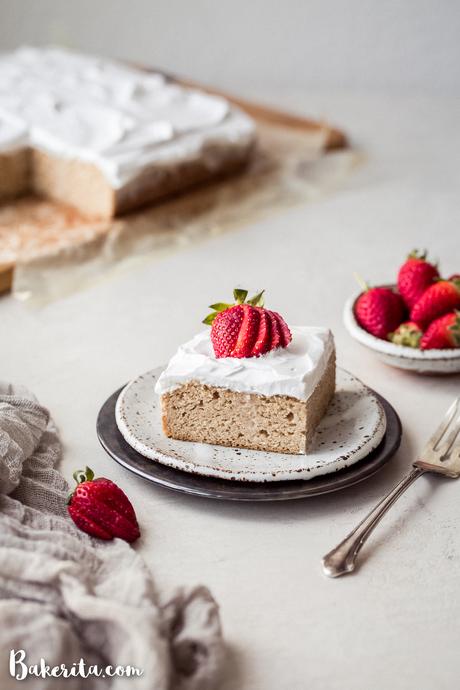 This Gluten-Free Tres Leches Cake is soaked with evaporated coconut milk & sweetened condensed coconut milk to make a dairy-free version of this classic Latin American dessert. The paleo vanilla sponge cake is deliciously moist and topped with whipped coconut cream. It is dairy-free with a vegan option.