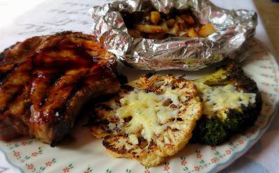 Grilled Cauliflower & Broccoli Cheese