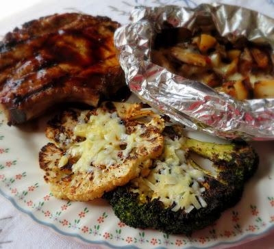 Grilled Cauliflower & Broccoli Cheese