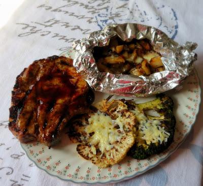 Grilled Cauliflower & Broccoli Cheese