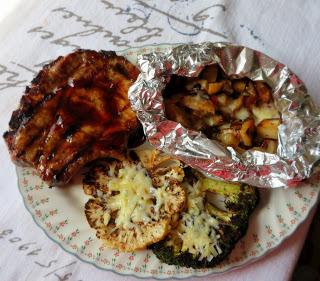 Grilled Cauliflower & Broccoli Cheese