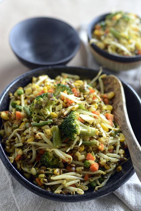 kitchari cauliflower rice lentils and vegetables