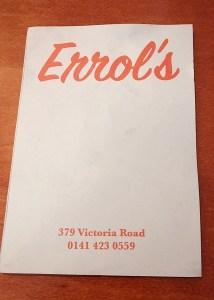 Food: Errol’s Hot Pizza,  Victoria Road, Glasgow