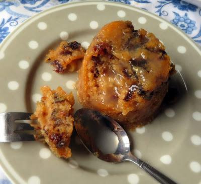 Prune & Walnut Puddings with a Lemon Sauce