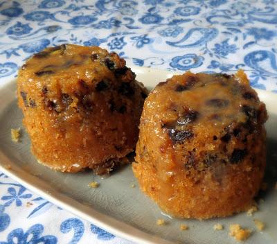 Prune & Walnut Puddings with a Lemon Sauce