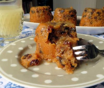 Prune & Walnut Puddings with a Lemon Sauce