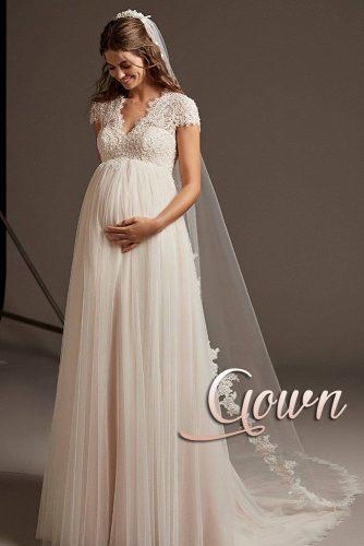 pregnant bride wedding gown