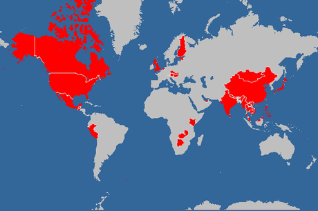 A Map of Countries I’ve Visited So Far