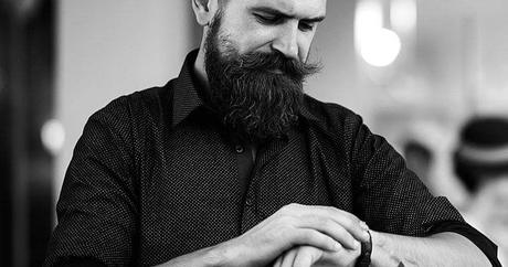 Bearded Man Looking At Time