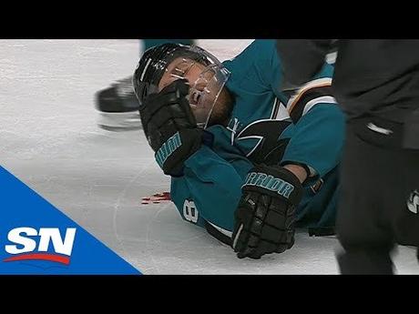 Sharks’ Joe Pavelski Bloodied As Head Hits Ice After Cody Eakin Wipes Him Out