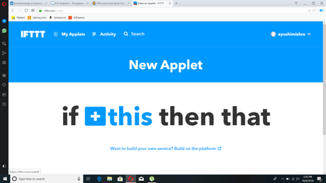 WORKING WITH THING SPEAK AND IFTTT﻿