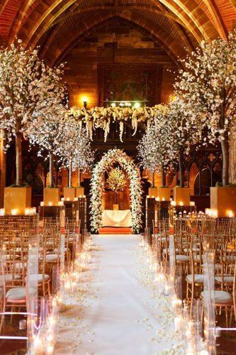 castle wedding ceremony decor Shane Webber Photography