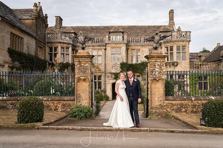 Bride & Groom portraits at front of Mapperton