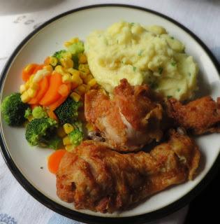 Oven Fried Chicken with Chive & Buttermilk Mash