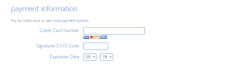 BlueHost Hosting Signup Payment Information