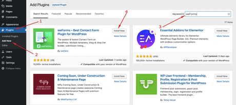 Add a Rating Field in Your WordPress Form In Easiest Way Install & Activate weForms & weForms Pro