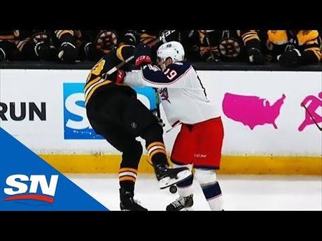 Ryan Dzingel Somehow Takes Down Zdeno Chara With Huge Hit Near Benches