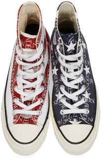 An American Conflict:  Converse X JW Anderson Grid Logo Chuck 70 Hi Archive Print Sneakers