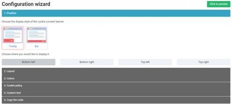WebsitePolicies Review: Generate Legal Agreements for Your Blog WebsitePolicies configuration wizard