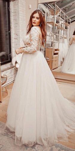 plus size wedding dresses with sleeves princess lace top tulle skirt watters