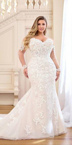  plus size wedding dresses with sleeves mermaid sweetheart full lace martinthornburg