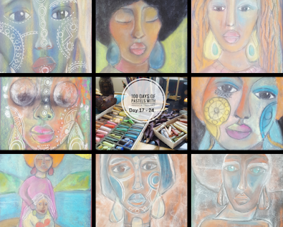 Course Sale! & 100 Day Project Pastel Sketches - 17 - 24