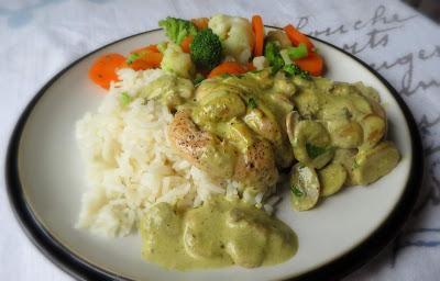 Chicken with a Pesto & Mushroom Sauce