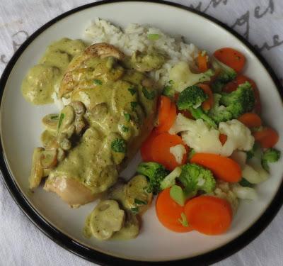 Chicken with a Pesto & Mushroom Sauce