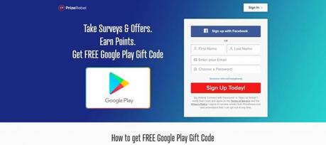 prizerebel google play codes