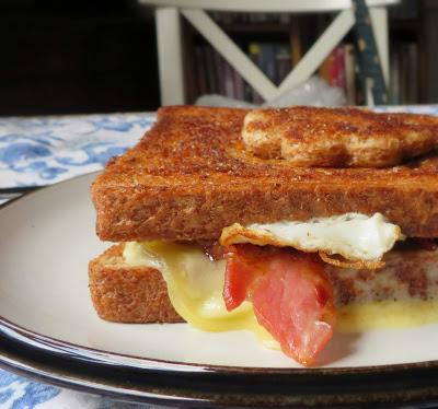 Grilled Egg in a Hat Breakfast Sandwich