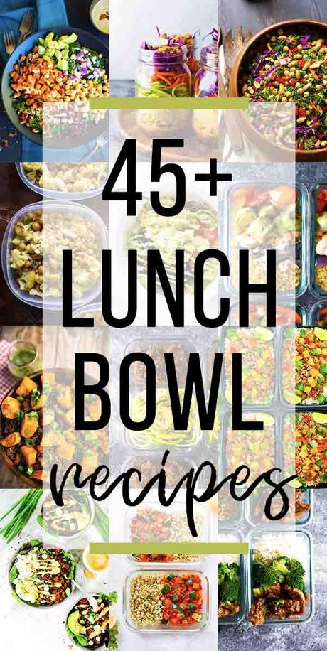 collage image 45 lunch bowl recipes