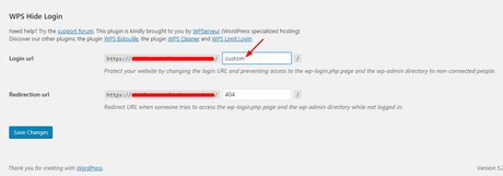 change wordpress log in URL