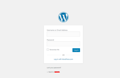 wordpress log in page