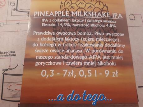 Piątkowe Picie: My Favourite Bars and Cafes in Płock, Poland Pineapple Milkshake IPA at Browar Tumski, Płock, Poland