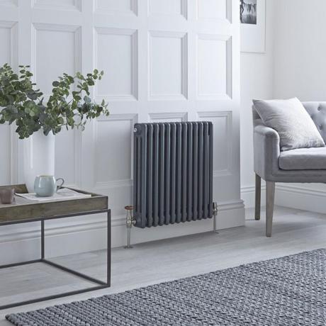 Milano Windsor Traditional Anthracite 3 Column Radiator.