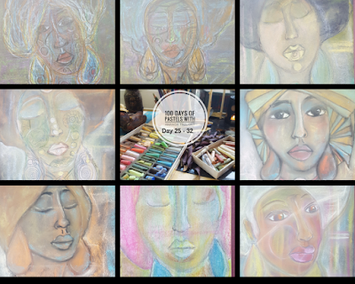100 Day Project - 100 Pastel Sketches 25 - 32