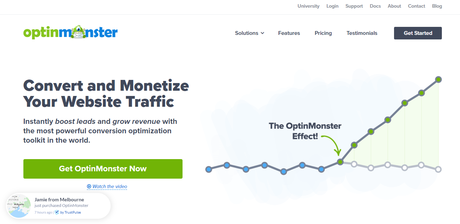 OptinMonster Homepage - The right place to get more leads for your Business