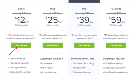 Choosing OptinMonster Basic Plan to get Started